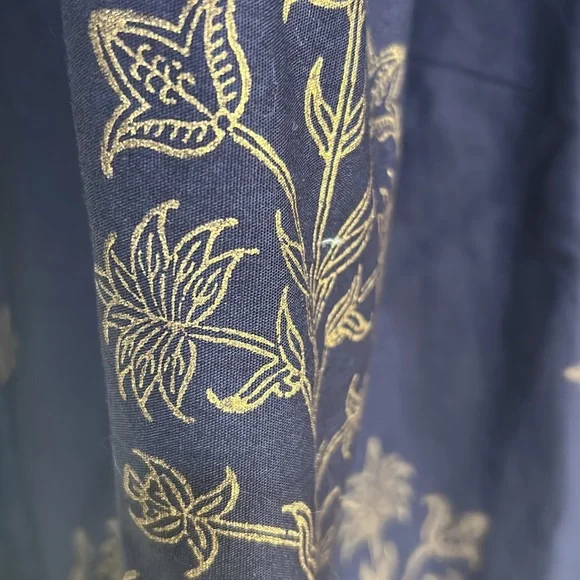 SZ BLOCKPRINTS WOMEN KITTY MIDI DRESS NAVY FLORAL Sz LG - Picture 11 of 11